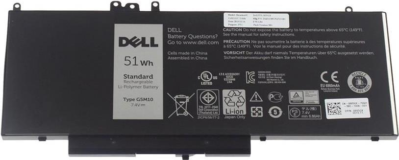 Купить Dell - Laptop-Batterie - 1 x Lithium-Polymer 4 Zellen 6.46 Ah 51 Wh - Schwarz (7FR5J) в магазине wardena.ru