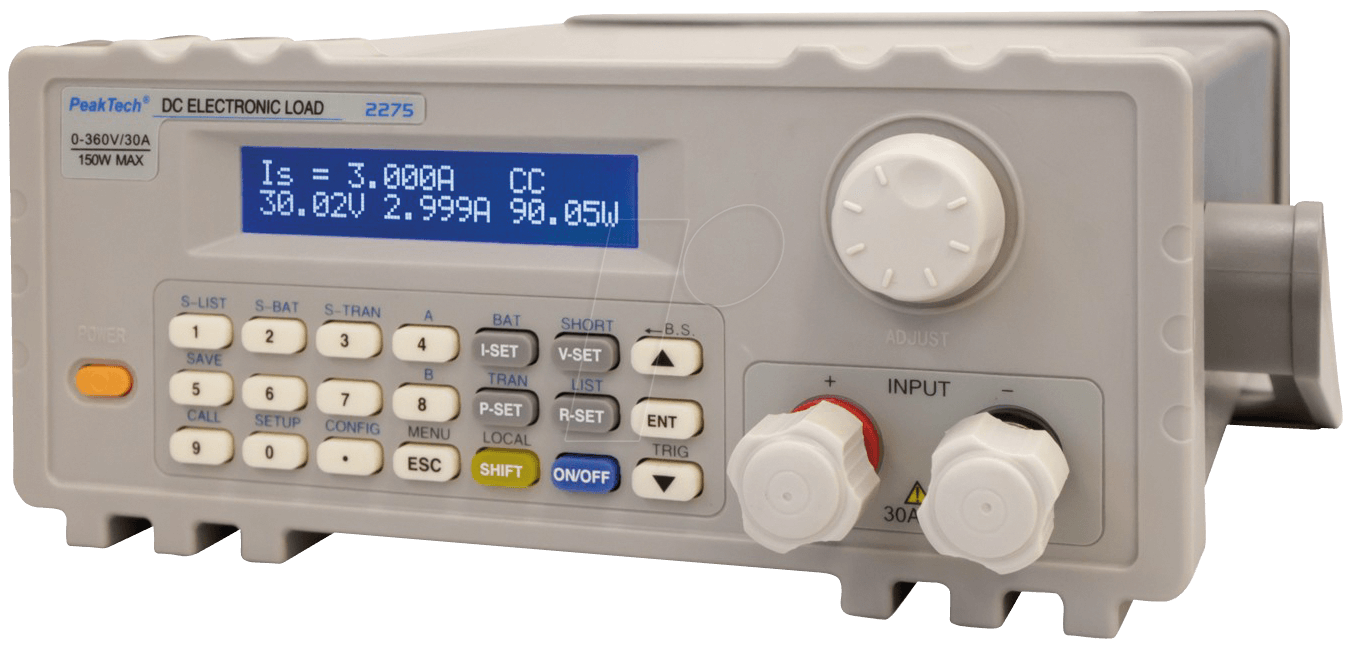 Купить PEAKTECH 2275 - Elektronische Last, 150 W, 0 - 30 A, USB, RS232 (P 2275) в магазине wardena.ru