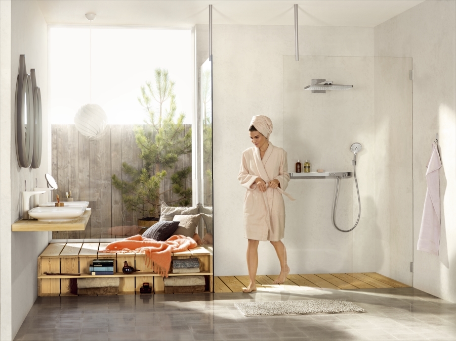 Купить Hansgrohe Rainmaker Select Верхний душ 460 2jet с держателем хром-белый матовый 24005400 в магазине wardena.ru