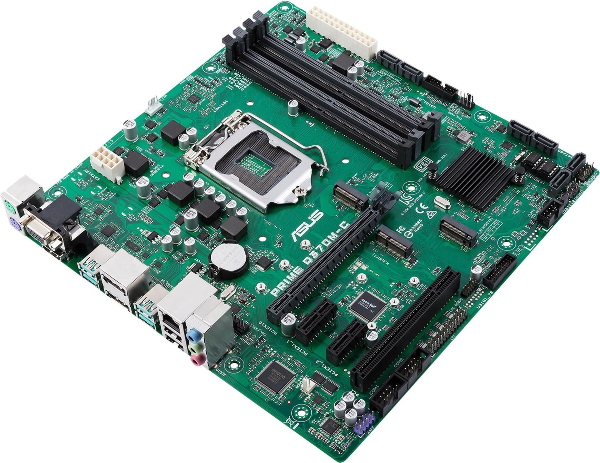 Купить ASUS PRIME Q370M-C - Motherboard - micro ATX - LGA1151 Socket - Q370 Chipsatz - USB 3.1 Gen 1, USB 3.1 Gen 2 - Gigabit LAN - Onboard-Grafik (CPU erforderlich) - HD Audio (8-Kanal) (90MB0W70-M0EAYM) в магазине wardena.ru