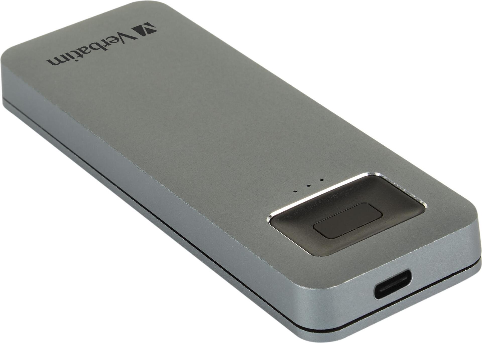 Купить Verbatim Executive Fingerprint Secure - SSD - verschlüsselt - 512GB - extern (tragbar) - USB 3,2 Gen 1 (USB-C Steckverbinder) - 256-Bit-AES (53656) в магазине wardena.ru