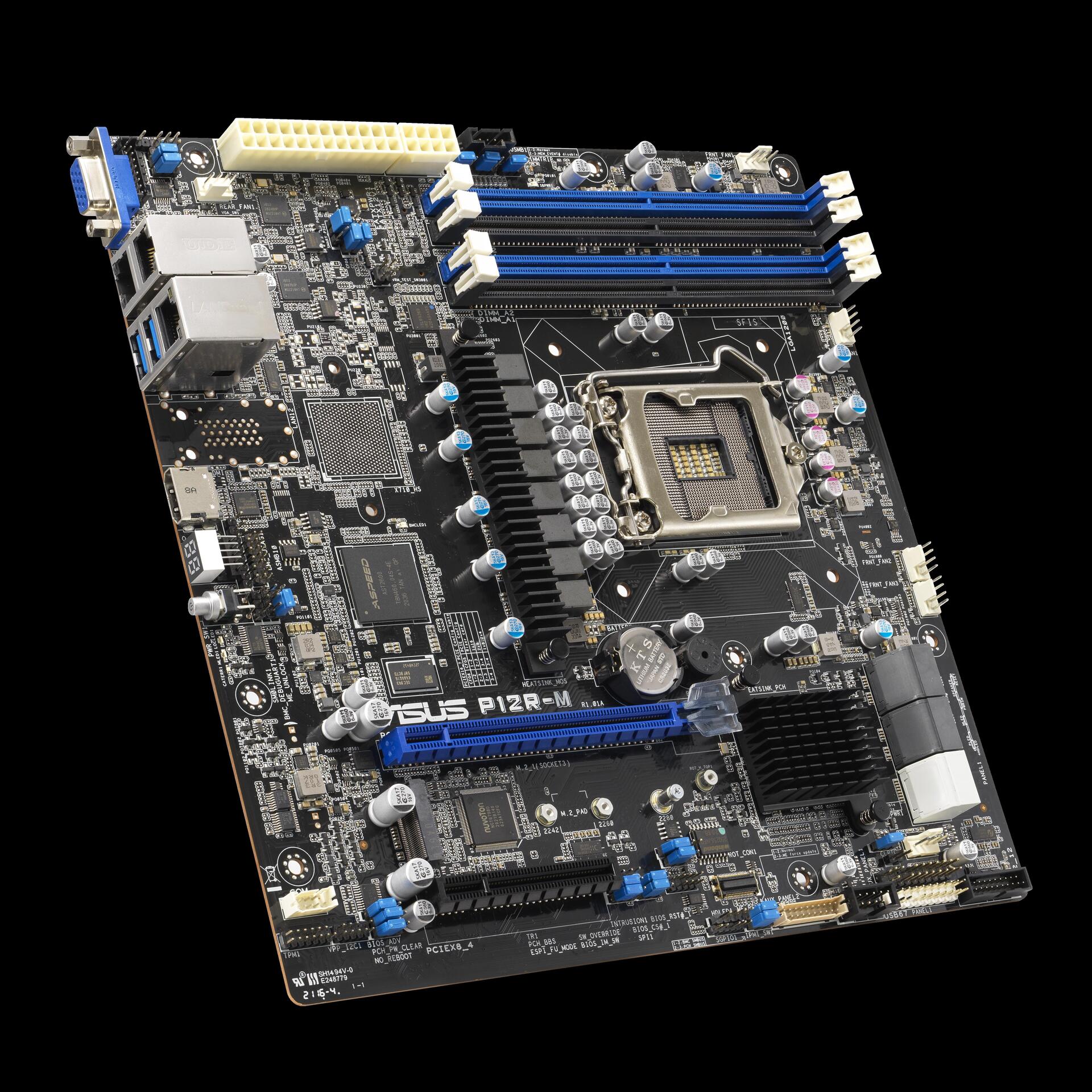 Купить ASUS P12R-M - Motherboard - micro ATX - LGA1200-Sockel - C252 Chipsatz - USB 3.2 Gen 2 - 2 x Gigabit LAN - Onboard-Grafik (90SB09X0-M1UAY0) в магазине wardena.ru