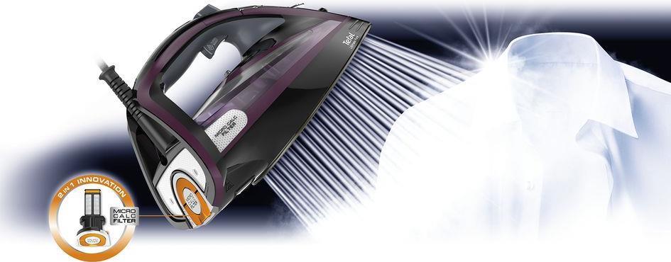 Купить Tefal Ultimate Pure FV9835 Bügeleisen Trocken- & Dampfbügeleisen Durilium Selbstreinigende Grundplatte 3000 W Violett (FV9835E0) в магазине wardena.ru