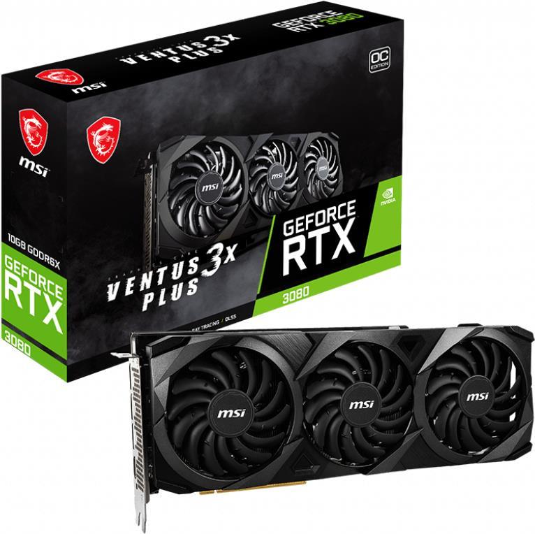 Купить MSI GeForce RTX 3080 VENTUS 3X PLUS 10G LHR NVIDIA 10 GB GDDR6X (V389-280R) в магазине wardena.ru