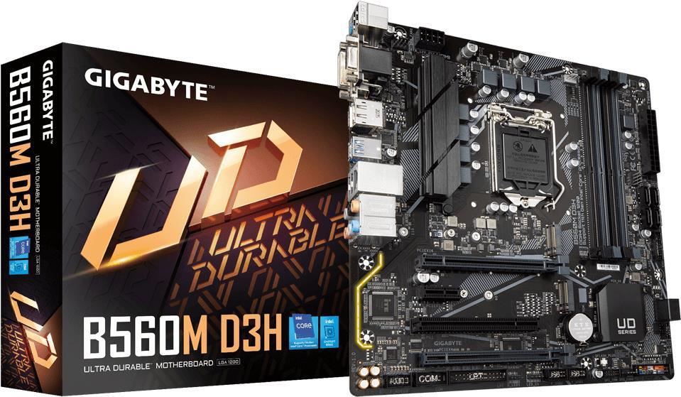 Купить Gigabyte B560M D3H - Intel - LGA 1200 - Intel® Celeron® - Intel® Core™ i3 - Intel Core i5 - Intel Core i7 - Intel Core i9 - Intel® Pentium® - DDR4-SDRAM - DIMM - 2133,2400,2666,2933,3000,3200 MHz (B560M D3H) в магазине wardena.ru