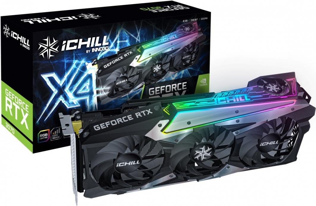 Купить InnoVISION Inno3D GeForce RTX 3070 iCHILL X4 LHR - Grafikkarten - GF RTX 3070 - 8GB GDDR6 - PCIe 4,0 x16 - HDMI, 3 x DisplayPort (C30704-08D6X-1710VA35H) в магазине wardena.ru