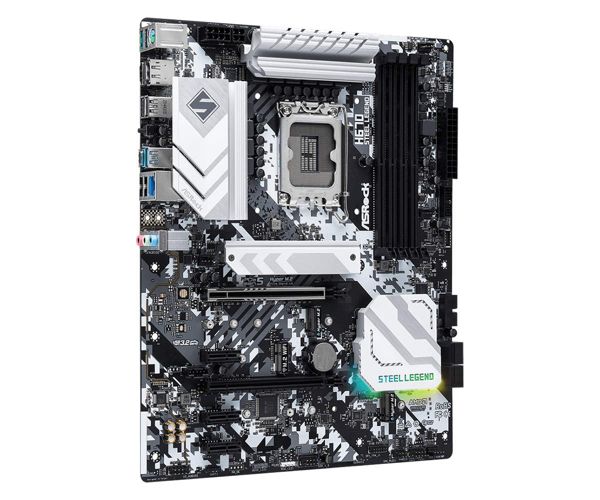 Купить ASRock H670 Steel Legend - Motherboard - ATX - LGA1700-Sockel - H670 Chipsatz - USB-C Gen2, USB 3.2 Gen 1, USB 3.2 Gen 2, USB-C Gen 2x2 - 2.5 Gigabit LAN - Onboard-Grafik (CPU erforderlich) - HD Audio (8-Kanal) (90-MXBHB0-A0UAYZ) в магазине wardena.ru