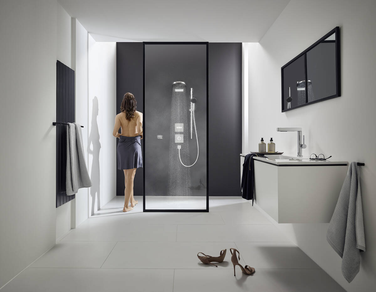Купить Hansgrohe ShowerSelect Термостат ShowerSelect HighFlowShoferSelect термостат для душа скрытый монтаж хром-черный матовый 15760340 в магазине wardena.ru