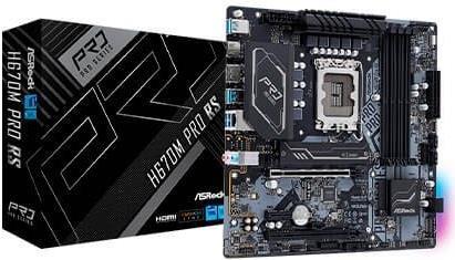 Купить ASRock H670M Pro RS - Motherboard - micro ATX - LGA1700-Sockel - H670 Chipsatz - USB-C Gen1, USB 3.2 Gen 1, USB 3.2 Gen 2 - Gigabit LAN - Onboard-Grafik (CPU erforderlich) - HD Audio (8-Kanal) (90-MXBHK0-A0UAYZ) в магазине wardena.ru
