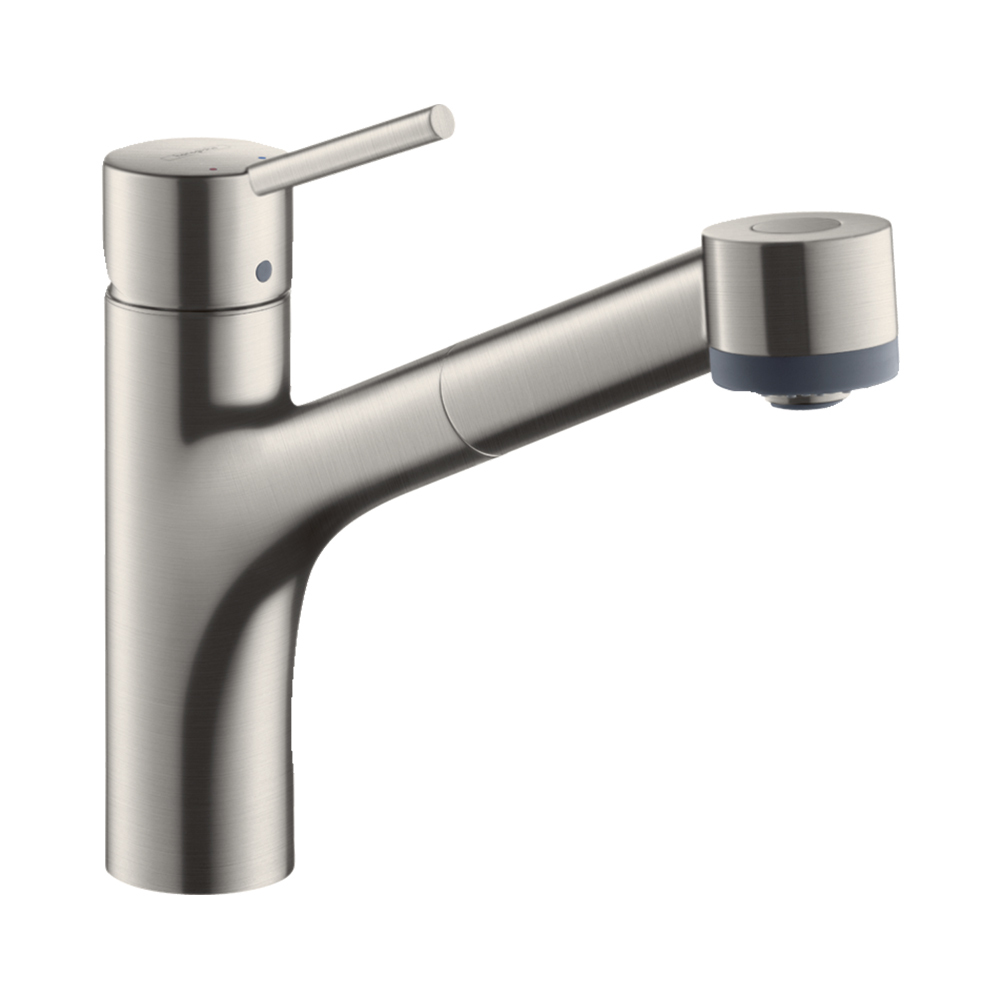 Купить Hansgrohe Talis M52 Кухонный смеситель однорычажный 170 с вытяжным душем 2jet сталь 73860800 в магазине wardena.ru