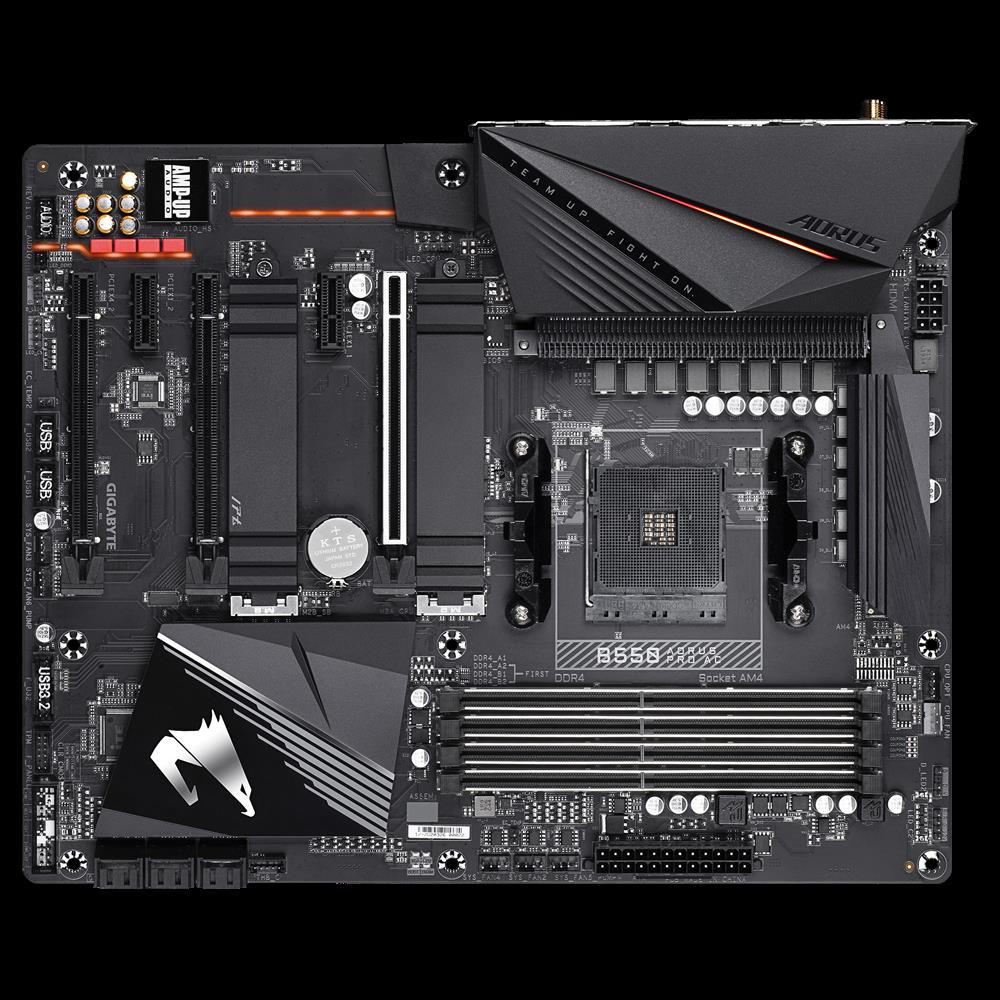 Купить Gigabyte B550 AORUS PRO AC - 1.0 - Motherboard - ATX - Socket AM4 - AMD B550 Chipsatz - USB-C Gen2, USB 3.2 Gen 1, USB 3.2 Gen 2 - Bluetooth, Wi-Fi, 2.5 Gigabit LAN - Onboard-Grafik (CPU erforderlich) - HD Audio (8-Kanal в магазине wardena.ru
