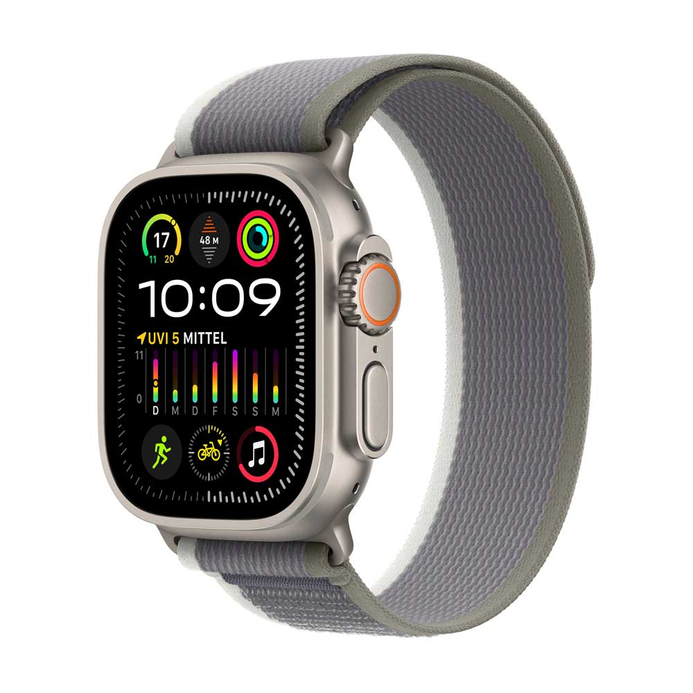 Купить AppleWatch Ultra 2 Titanium Cellular 49mm (Trail Loop grün/grau) M/L (MRF43FD/A) в магазине wardena.ru