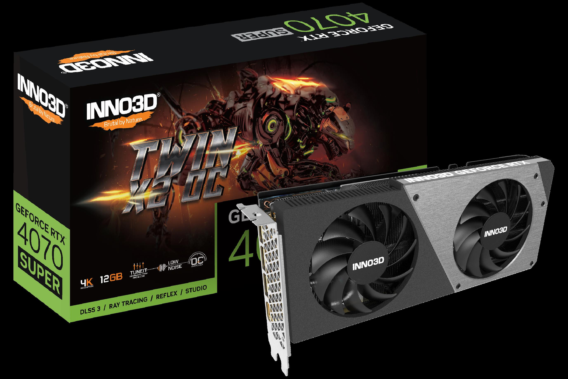 Купить Inno3D GEFORCE RTX 4070 SUPER TWIN X2 OC - GeForce RTX 4070 SUPER - 12 GB - GDDR6X - 192 Bit - 7680 x 4320 Pixel - PCI Express x16 4.0 (N407S2-126XX-186162N) в магазине wardena.ru