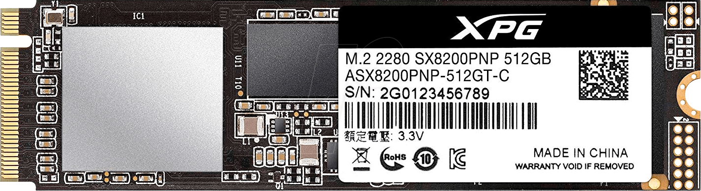Купить ADATA XPG SX8200 Pro - SSD - 512GB - intern - M.2 2280 - PCI Express 3.0 x4 (NVMe) (ASX8200PNP-512GT-C) в магазине wardena.ru