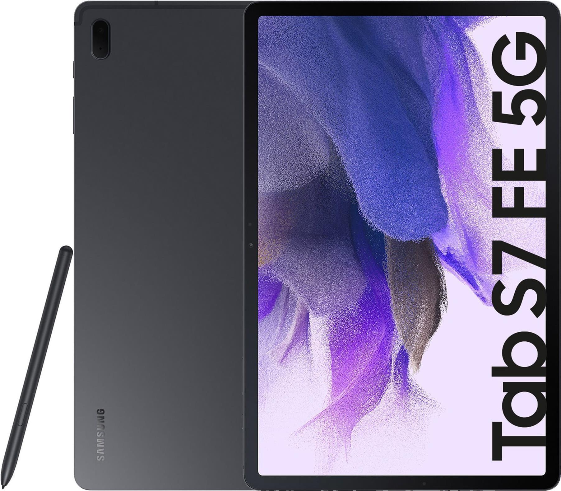 Купить Samsung Galaxy Tab S7 FE - Tablet - Android - 64 GB - 31.5 cm (12.4") TFT (2560 x 1600) - microSD-Steckplatz - 3G, 4G, 5G - Mystic Black (SM-T736BZKAEUE) в магазине wardena.ru