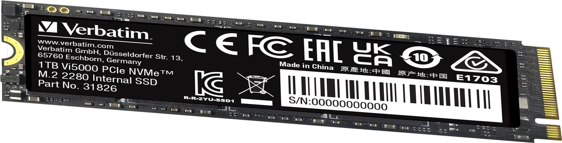 Купить Verbatim Vi5000 M.2 SSD 1TB PCIe4 NVMe 31826 - SSD - 1.024 GB (31826) в магазине wardena.ru