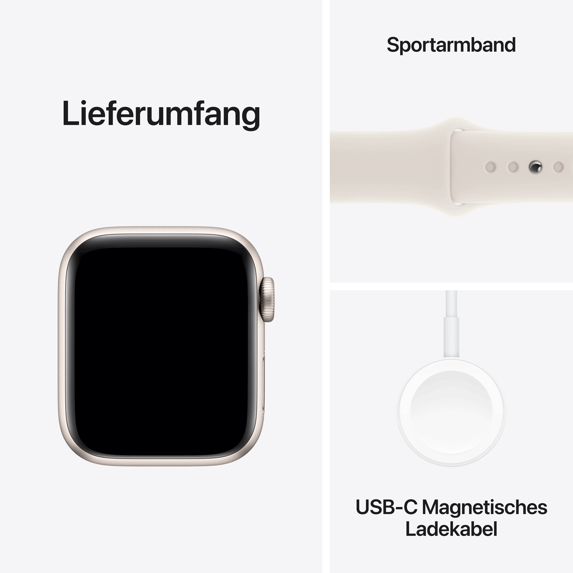 Купить Apple Watch SE GPS 40mm Starlight Aluminium Case mit Starlight Sport Band - S/M (MXEF3QF/A) в магазине wardena.ru