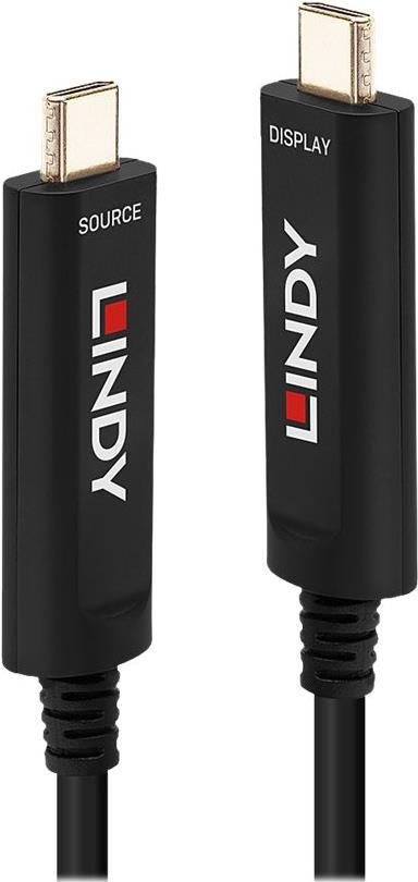 Купить Lindy Fibre Optic Hybrid USB Type C Video Cable - USB-Kabel - USB-C (M) bis USB-C (M) - 5 m - rund - Schwarz (38501) в магазине wardena.ru