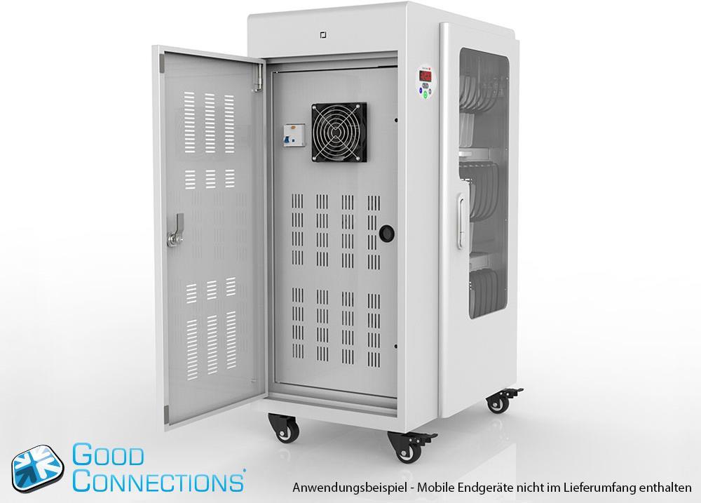 Купить Good Connections - Wagen (sync, charge and UV clean) - für 30 Tablets - verriegelbar - Stahl - Grau - Ausgang: 5 V (PCT01-B30G) в магазине wardena.ru