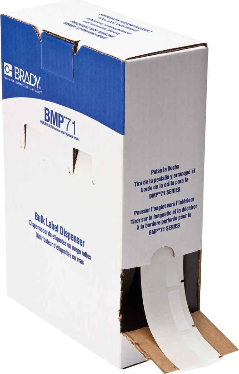Купить Brady, BM71-33-427, matt Weiß/Transp. Vinyl, selbstlaminierend, 38,1 x 25,4(101,6)mm, für Kabeldurchmesser von 8-24mm, Großrolle (500 E.) (114878) в магазине wardena.ru