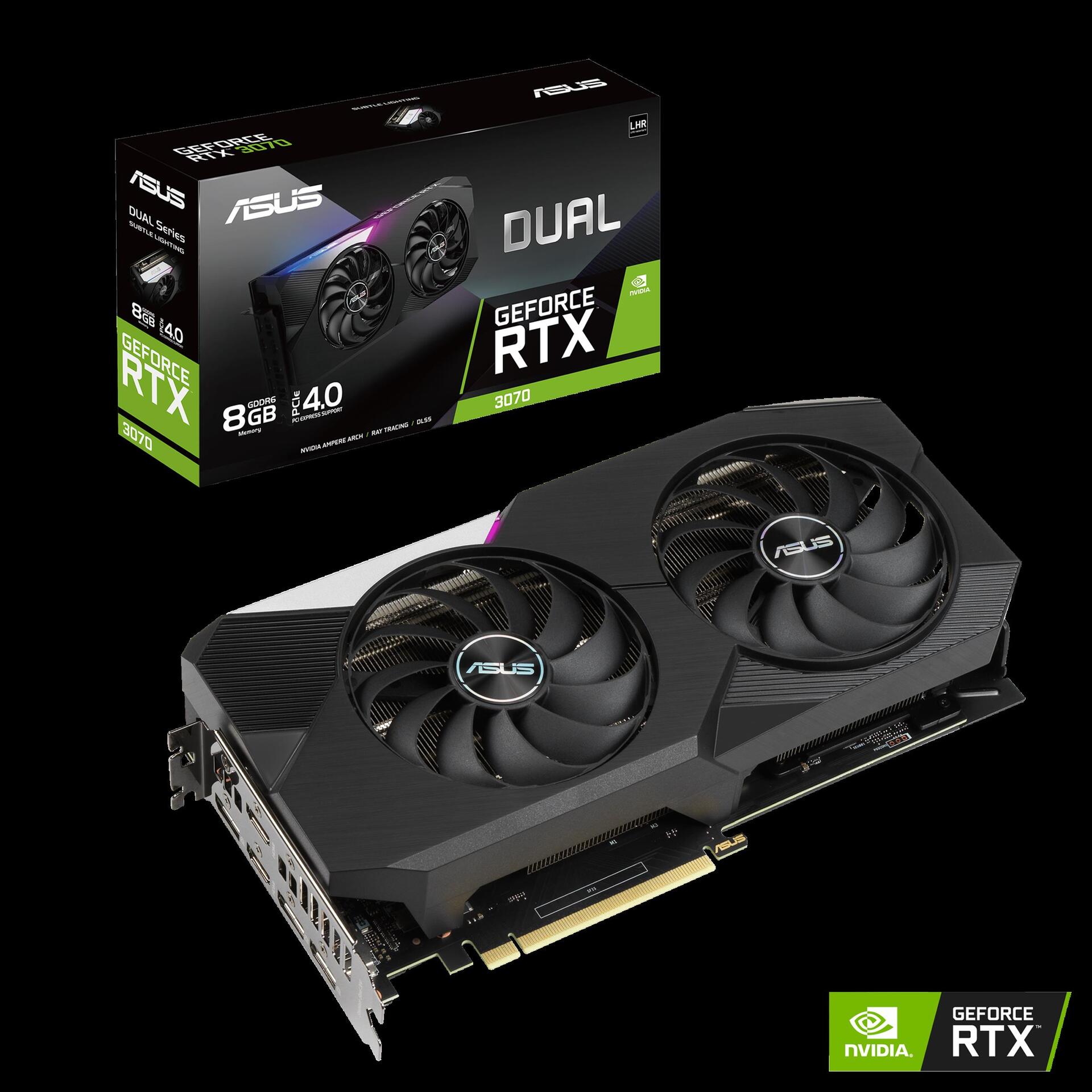 Купить ASUS DUAL-RTX3070-8G-V2 - Grafikkarten - GF RTX 3070 - 8 GB GDDR6 - PCIe 4.0 - 2 x HDMI, 3 x DisplayPort (90YV0FQD-M0NA00) в магазине wardena.ru