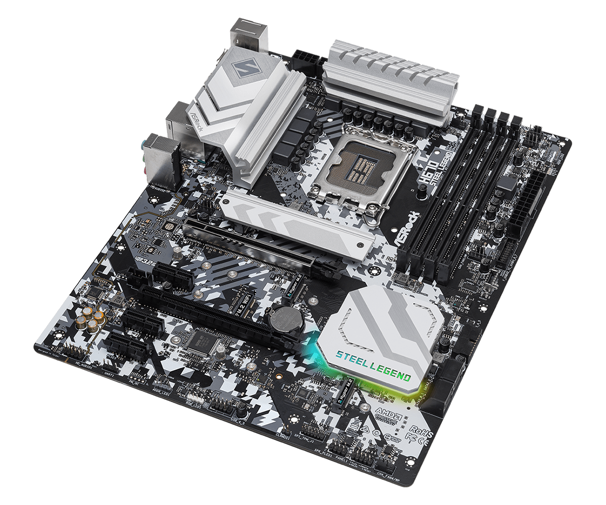 Купить ASRock H670 Steel Legend - Motherboard - ATX - LGA1700-Sockel - H670 Chipsatz - USB-C Gen2, USB 3.2 Gen 1, USB 3.2 Gen 2, USB-C Gen 2x2 - 2.5 Gigabit LAN - Onboard-Grafik (CPU erforderlich) - HD Audio (8-Kanal) (90-MXBHB0-A0UAYZ) в магазине wardena.ru