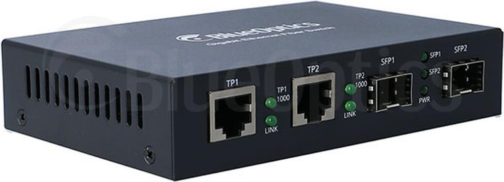Купить BlueOptics Gigabit Ethernet Medienkonverter - 2x SFP Einschub, 2x 10/100/1000M RJ45 Slot (ohne Transceiver) (BLMC003) в магазине wardena.ru