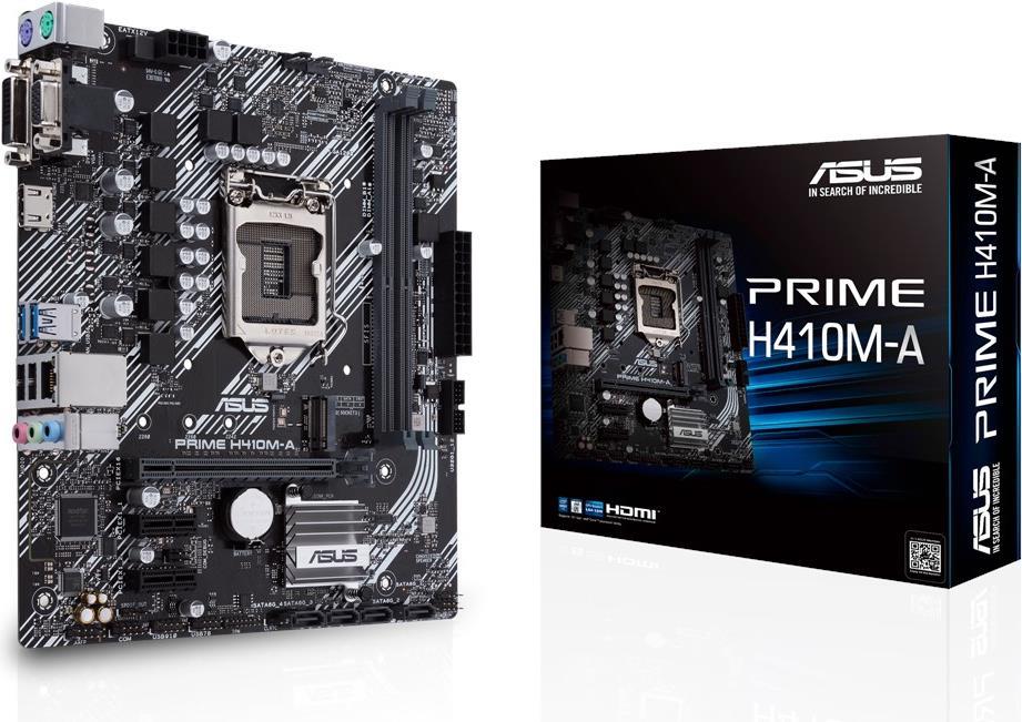 Купить ASUS PRIME H410M-A - Motherboard - micro ATX - LGA1200-Sockel - H410 Chipsatz - USB 3.2 Gen 1 - Gigabit LAN - Onboard-Grafik (CPU erforderlich) - HD Audio (8-Kanal) (90MB13G0-M0EAY0) в магазине wardena.ru