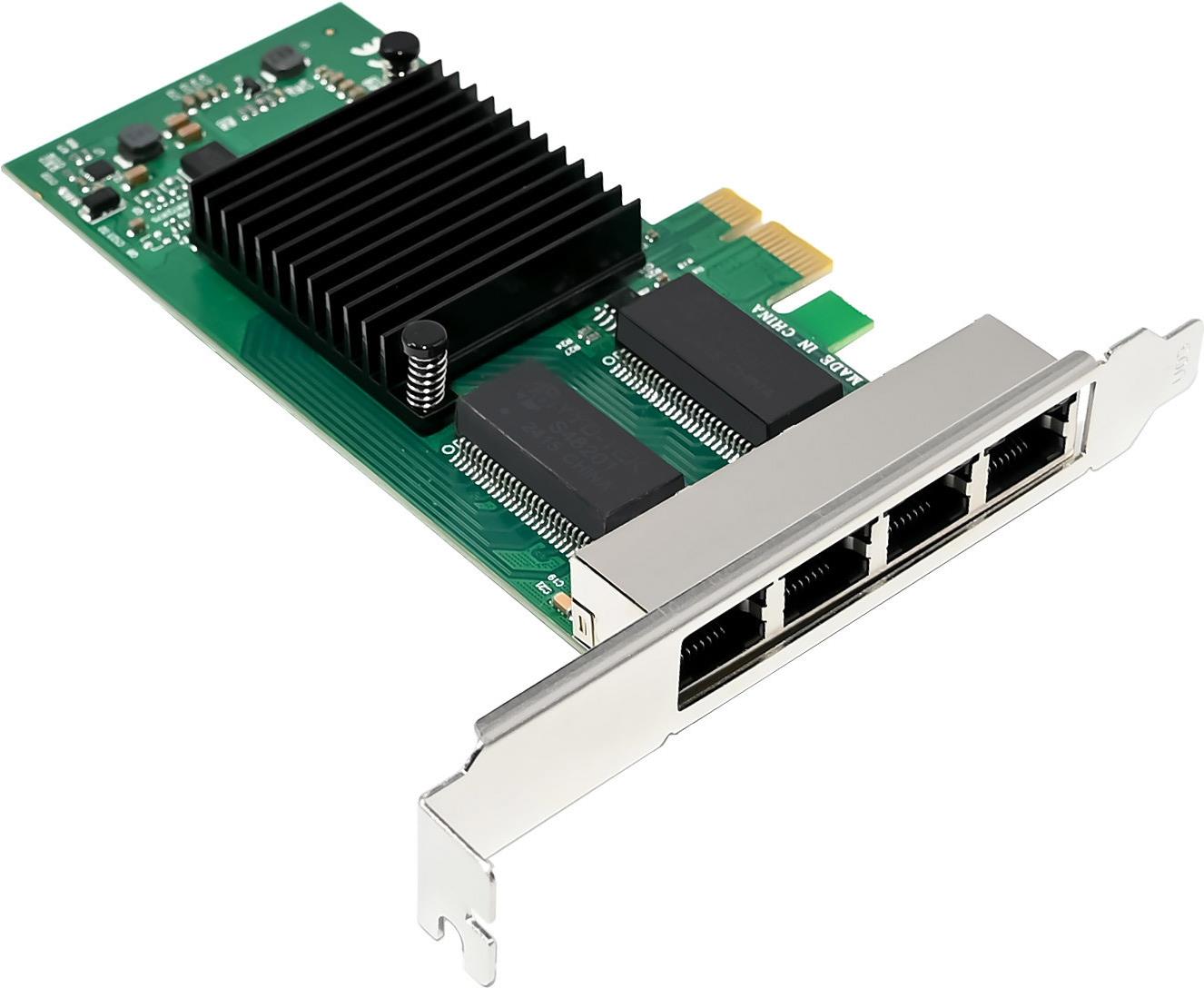 Купить InLine Quad Gigabit Netzwerkkarte 4x RJ45 1 Gb/s PCIe x1 (51127D) в магазине wardena.ru