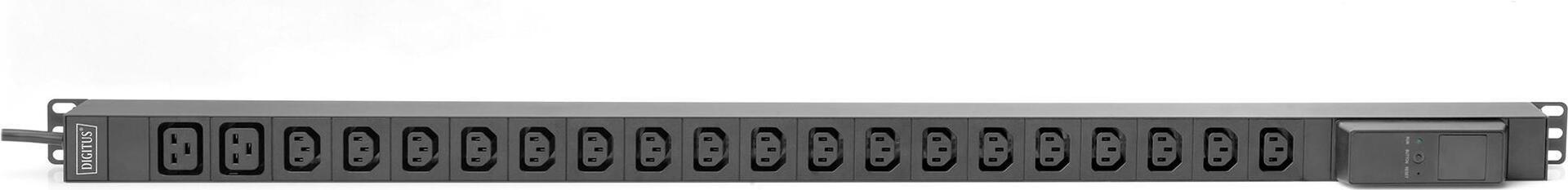 Купить DIGITUS - Stromverteilungseinheit (Rack - einbaufähig) - Wechselstrom 250 V - 4000 Watt - 1-phasig - Eingabe, Eingang DIN 49441 - Ausgangsanschlüsse: 20 (18 x IEC 60320 C13, 2 x IEC 60320 C19) - 48.3 cm (19") - 3 m Schnu (DN-95622) в магазине wardena.ru