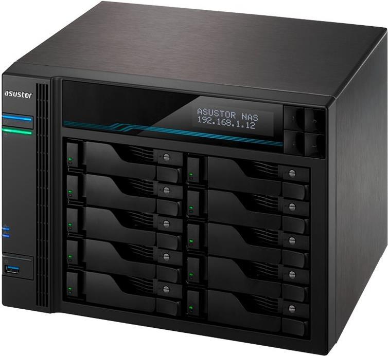 Купить ASUSTOR Lockerstor 10 Pro AS7110T - NAS-Server - 10 Schächte - SATA 6Gb/s - RAID 0, 1, 5, 6, 10, JBOD - RAM 8 GB - 2.5 Gigabit Ethernet / 10 Gigabit Ethernet - iSCSI Support в магазине wardena.ru