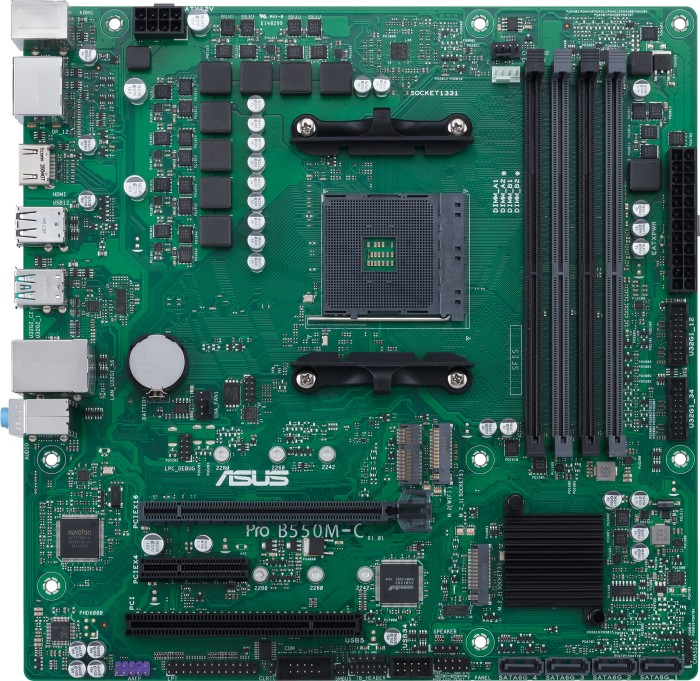 Купить ASUS Pro B550M-C/CSM - Motherboard - micro ATX - Socket AM4 - AMD B550 Chipsatz - USB-C Gen2, USB 3.2 Gen 1, USB 3.2 Gen 2 - Gigabit LAN - Onboard-Grafik (CPU erforderlich) - HD Audio (8-Kanal) (90MB15Q0-M0EAYC) в магазине wardena.ru