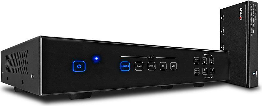Купить Lindy Präsentations-Switch Pro inklusive HDBaseT Extender Erweitern und Umschalten von verschiedenen Quellgeräten - inklusive erweiterter Audio-Optionen (38281) в магазине wardena.ru