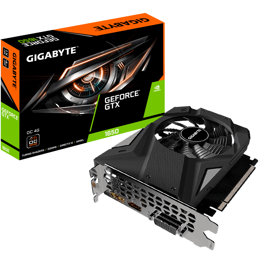 Купить Gigabyte GeForce GTX 1650 D6 OC 4G - OC Edition - Grafikkarten - GF GTX 1650 - 4 GB GDDR6 - PCIe 3.0 x16 - DVI, HDMI, DisplayPort (GV-N1656OC-4GD) в магазине wardena.ru