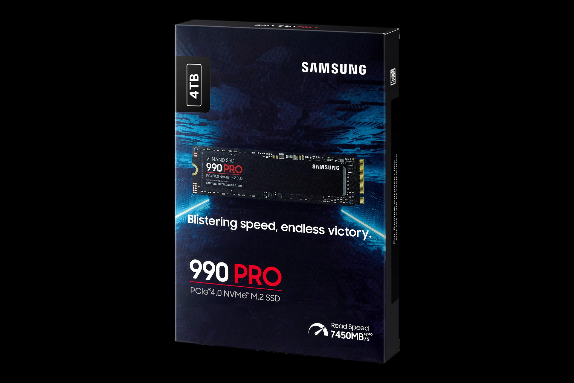 Купить Samsung 990 PRO MZ-V9P4T0BW - SSD - verschlüsselt - 4 TB - intern - M.2 2280 - PCIe 4.0 x4 (NVMe) - 256-Bit-AES - TCG Opal Encryption (MZ-V9P4T0BW) в магазине wardena.ru