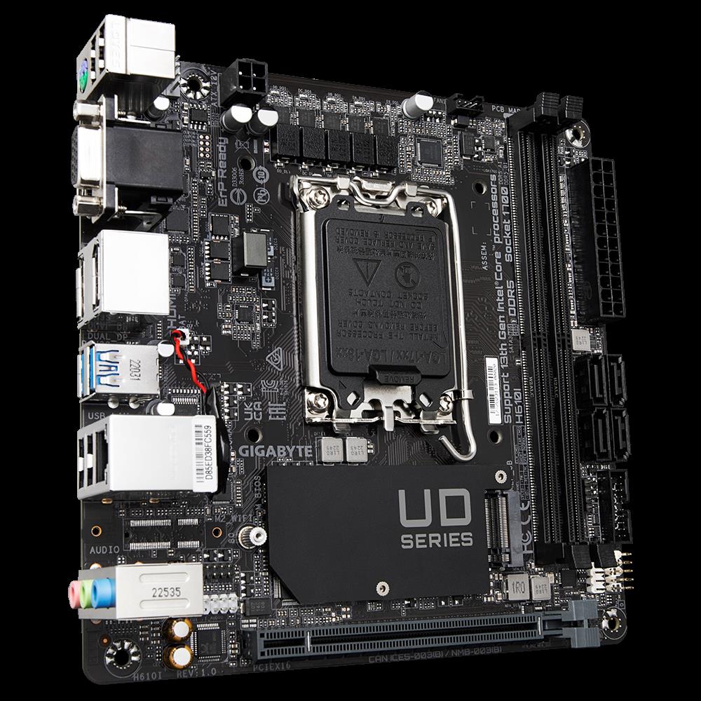 Купить Gigabyte H610I - Intel - LGA 1700 - Intel® Celeron® - Intel® Core™ i3 - Intel® Core™ i5 - Intel® Core™ i7 - Intel® Core™ i9,... - LGA 1700 - 64 GB - DDR5-SDRAM (H610I) в магазине wardena.ru