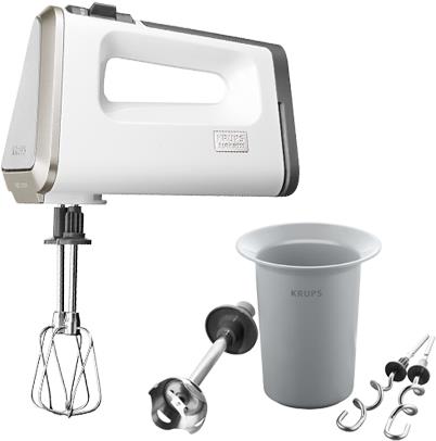 Купить Krups 3 Mix 9000 Deluxe GN 9031 - Handmixer - 400 W - Weiß/Grau/gebürstetes Edelstahl (GN9031) в магазине wardena.ru