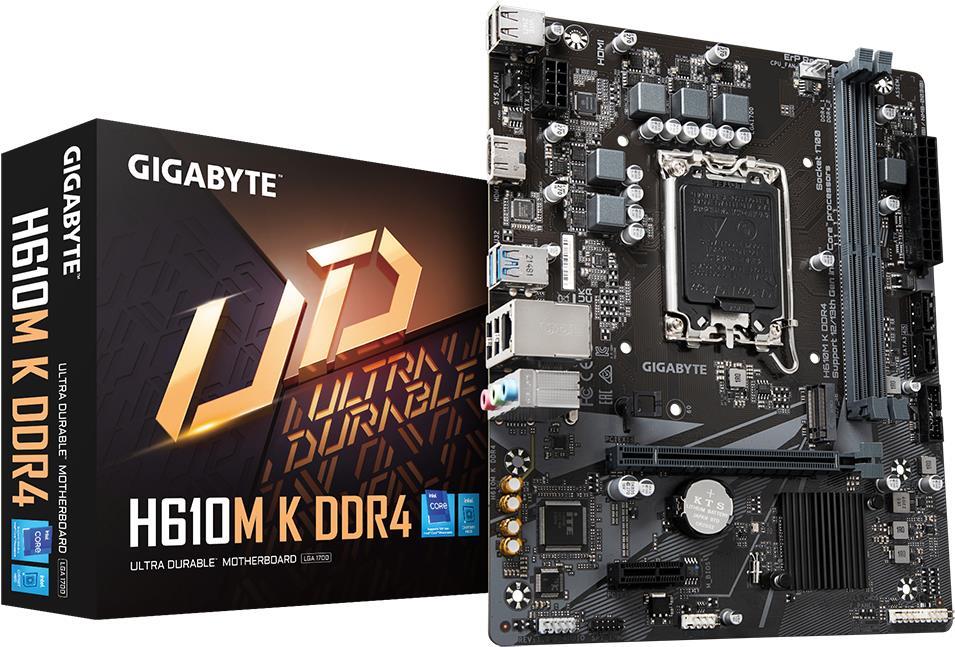 Купить Gigabyte H610M K DDR4 1.0 - Intel - LGA 1700 - Intel® Celeron® - Intel® Core™ i3 - Intel® Core™ i7 - Intel® Core™ i9 - Intel® Pentium® Gold - DDR4-SDRAM - 64 GB - DIMM (H610M K DDR4) в магазине wardena.ru