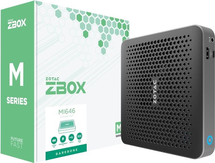 Купить ZOTAC ZBOX M Series MI646 edge - Barebone - Mini-PC - 1 x Core i5 1135G7 / 2,4 GHz - RAM 0GB - Iris Xe Graphics - GigE - WLAN: 802,11a/b/g/n/ac, Bluetooth 5,0 (ZBOX-MI646-BE) в магазине wardena.ru