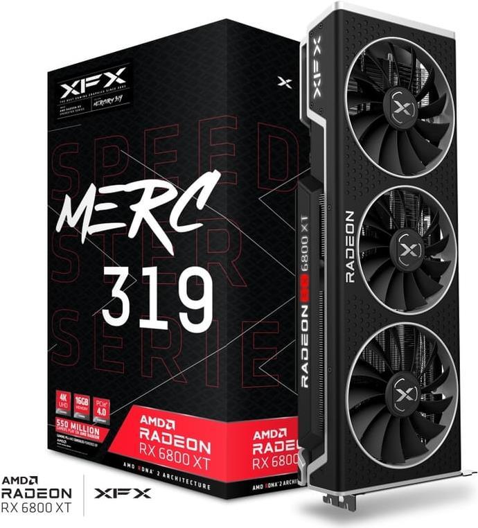 Купить XFX Speedster MERC319 Radeon RX 6800 XT - Grafikkarten - Radeon RX 6800 XT - 16 GB GDDR6 - PCIe 4.0 x16 - HDMI, 3 x DisplayPort (RX-68XTALFD9) в магазине wardena.ru