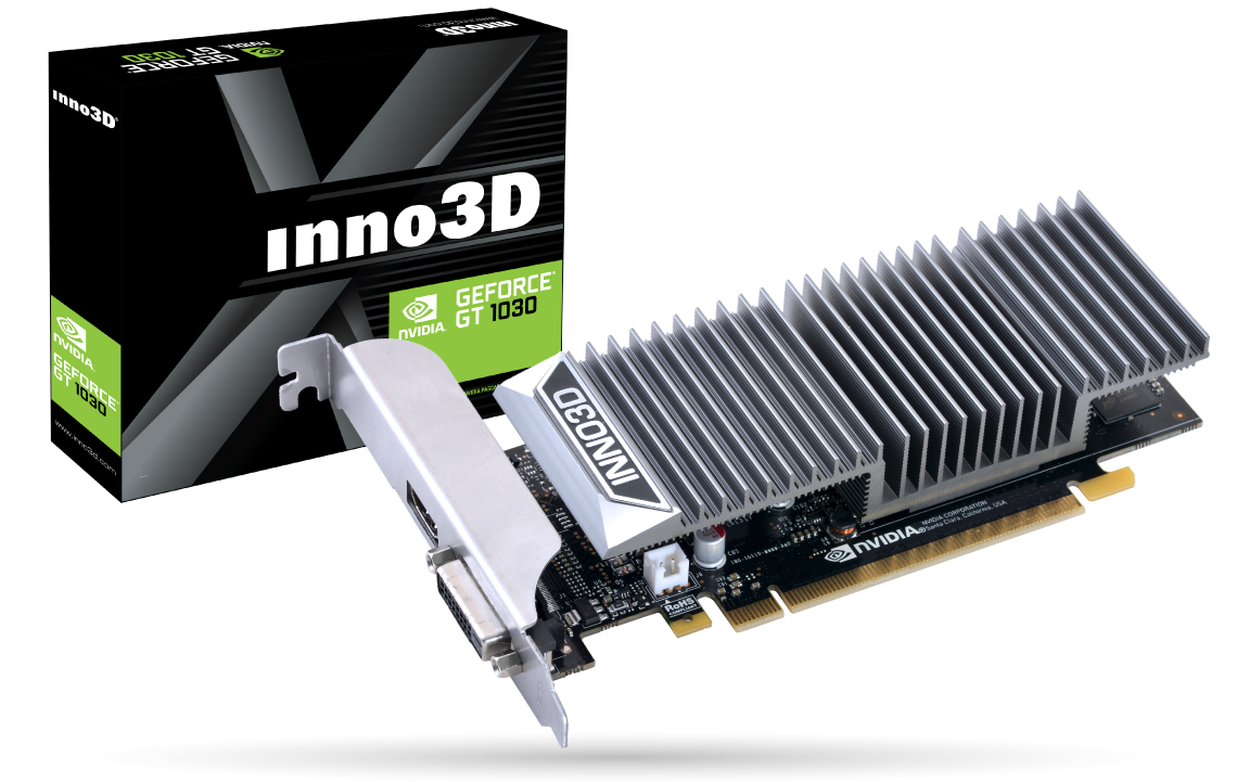 Купить Inno3D GeForce GT 1030 0dB - Grafikkarten - GF GT 1030 - 2 GB GDDR5 - PCIe 3.0 x16 - DVI, HDMI - ohne Lüfter (N1030-1SDV-E5BL) в магазине wardena.ru