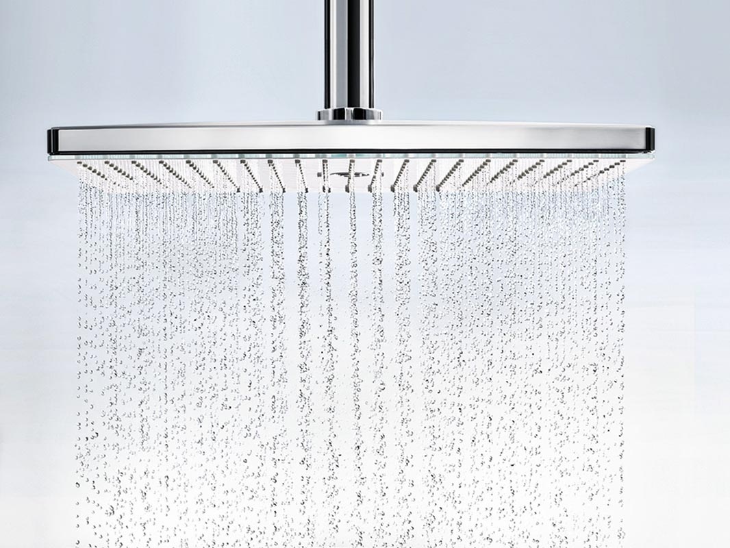 Купить Hansgrohe Rainmaker Select Верхний душ 460 2jet с потолочным подсоединением хром-черный матовый 24004600 в магазине wardena.ru