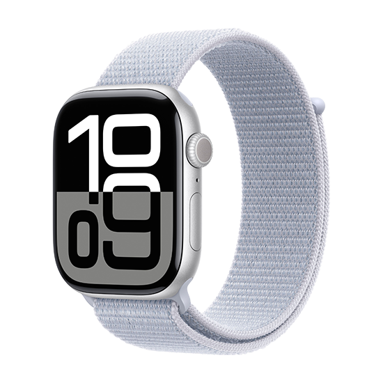 Купить Watch Apple Watch Series 10 GPS 46mm Silver Aluminium Case with Sport Loop - Blue Cloud (MWWN3QH/A) в магазине wardena.ru