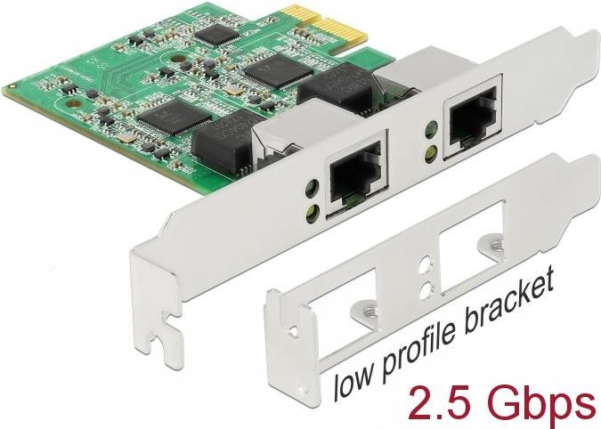 Купить DeLOCK PCI Express x1 Card to 2 x 2,5 Gigabit LAN - Netzwerkadapter - PCIe 2,1 Low-Profile - 100M/1G/2,5G Gigabit Ethernet x 2 (89532) в магазине wardena.ru