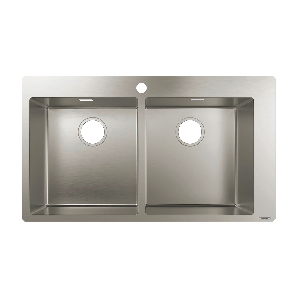 Купить Hansgrohe S711-F765 Встраиваемая мойка 370/370 сталь 43303800 в магазине wardena.ru