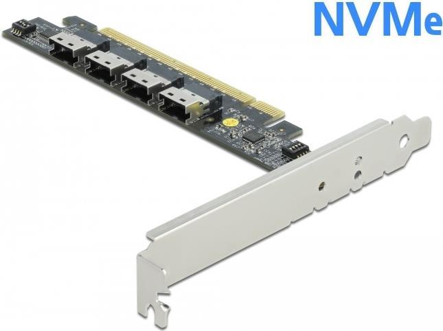 Купить DeLOCK PCI Express x16 Card to 4 x internal SFF-8654 4i NVMe - Bifurcation - Speicher-Controller - NVMe - PCIe 4,0 x16 (89030) в магазине wardena.ru