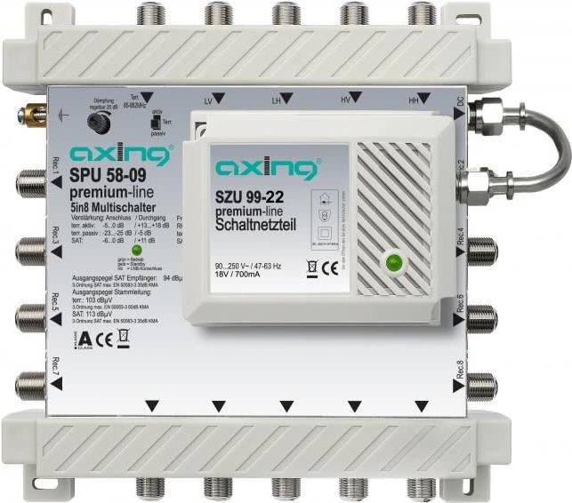 Купить Axing SPU 58-09 Satblock-Verteilung 5 Eingänge 8 Ausgänge (SPU 58-09) в магазине wardena.ru