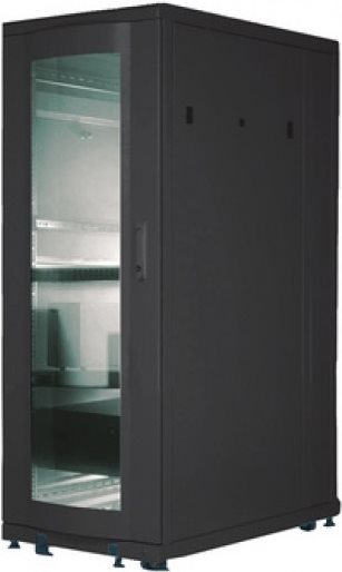 Купить Digitus Unique - Schrank - Schwarz, RAL 9005 - 26U - 48,3 cm (19") (DN-19 SRV-26U-B-G-1) в магазине wardena.ru