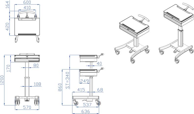 Купить Neomounts by Newstar MED-M100 - Wagen - für Notebook/Tastatur/Maus - medizinisch - Grau - Bildschirmgröße: 25.4-45.7 cm (10"-18") в магазине wardena.ru