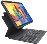 Купить ZAGG Pro Keys - Tastatur und Foliohülle - hintergrundbeleuchtet - Bluetooth - QWERTZ - Deutsch - Schwarz/Grau Tastatur, Schwarz/Grau Gehäuse - für Apple 10.9"  iPad Air (4. Generation) (103407274) в магазине wardena.ru